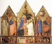 Matteo Di Pacino St.Bernard's Vistonof the Virgin with SS.Benedict,john the Evange-list.Quintinus,and Galgno,The Blessed Redeemer and the Annunciation Stories of the S oil painting artist